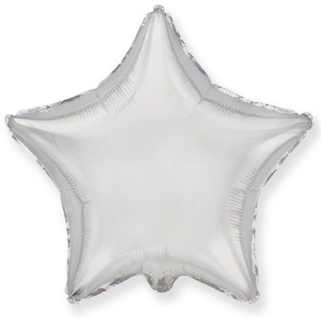 Фольгированный шар "Серебряная звезда" с гелием - фото 109302