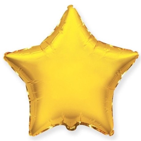 Фольгированный шар "Золотая звезда" с гелием - фото 109762