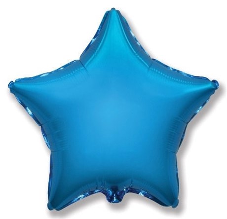 Фольгированный шар "Синяя звезда" с гелием - фото 110223