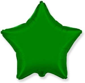 Фольгированный шар "Зеленая звезда" с гелием - фото 111617