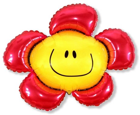 Большой фольгированный шар "Цветок" с гелием - фото 124262