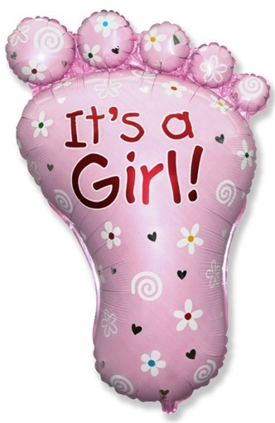 Большой фольгированный шар "Ножка девочки" с гелием - фото 125118