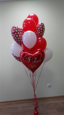 Композиция из шаров №42 с фольгированными сердцами - фото 29843