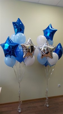Композиция №47 из сине-бело-голубых шаров  - фото 31954