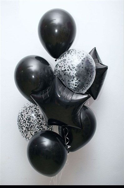 Композиция №170 из чёрных шаров  - фото 43178