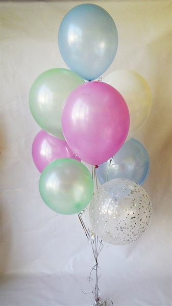 Композиция №95 из перламутровых шаров и шара с конфетти  - фото 45117