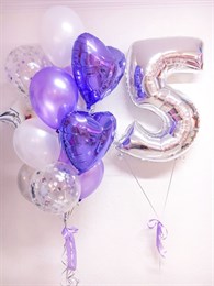 Композиция №367 с цифрой и сердцами