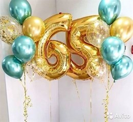 Композиция №371 с цифрами и шарами с конфетти