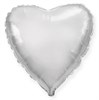Фольгированный серебряный шар "Сердце" (45 см.) с гелием - фото 112987