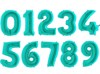 Большие фольгированные цифры с гелием, цвет "Тиффани" - фото 130243