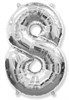 Фольгированный шар "большая цифра "8" серебряная с гелием - фото 134083