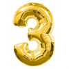 Фольгированный шар "большая цифра "3" золотая с гелием - фото 136647