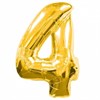 Фольгированный шар "большая цифра "4" золотая с гелием - фото 137501