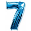 Фольгированный шар "большая цифра "7" синяя с гелием - фото 140488