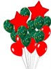 Фонтан из шаров и красных звезд для мужчин с гелием - фото 153914
