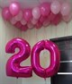 Композиция №56 из розовых шаров с цифрами - фото 36724