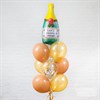 Композиция №114 с шаром "Бутылка шампанского" и шарами с конфетти - фото 46813