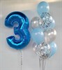 Композиция №394 с цифрой и шарами с конфетти - фото 82153